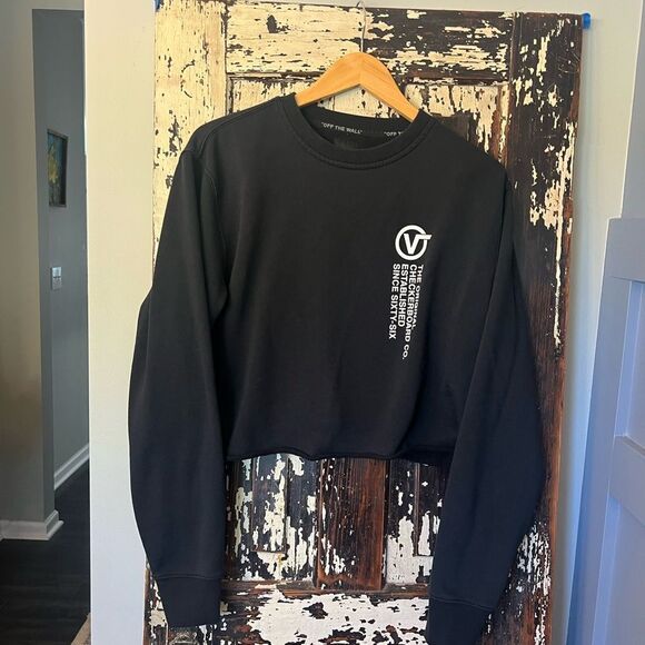 VANS women’s Black Cropped Sweatshirt with Logo size L. - Picture 1 of 6